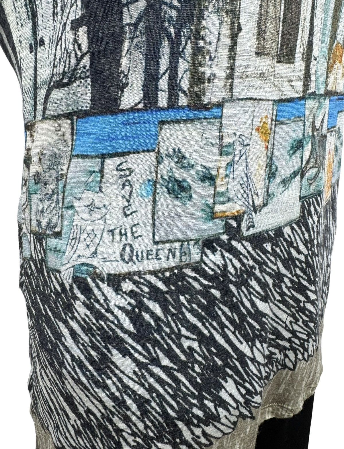Other Save The Queen Printed Longsleeve Wool Fringed Silk size L Size L / US 10 / IT 46 - 7 Thumbnail