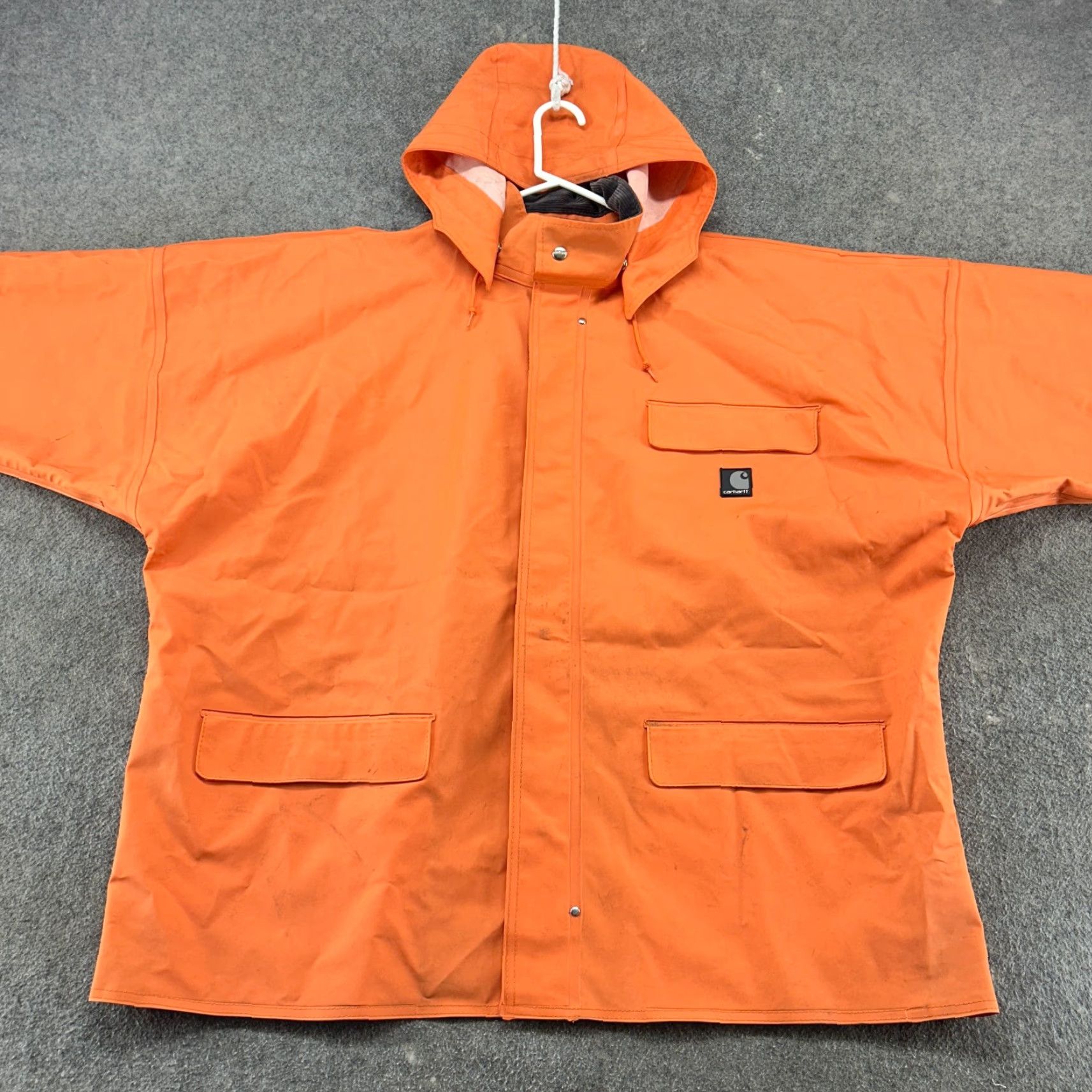 Carhartt Carhartt Hoodie Mens 2XL Orange Button Snap Logo PVC Long Sleeve Workwear C640RG Size US XXL / EU 58 / 5 - 4 Thumbnail