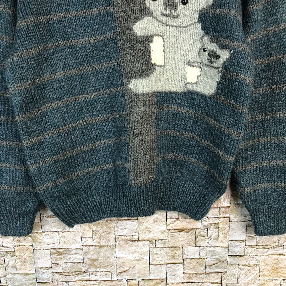 Homespun Knitwear × Japanese Brand × Solid and Striped Japan koala vintage stripe Green Knitwear #A717 Size S / US 4 / IT 40 - 6 Thumbnail