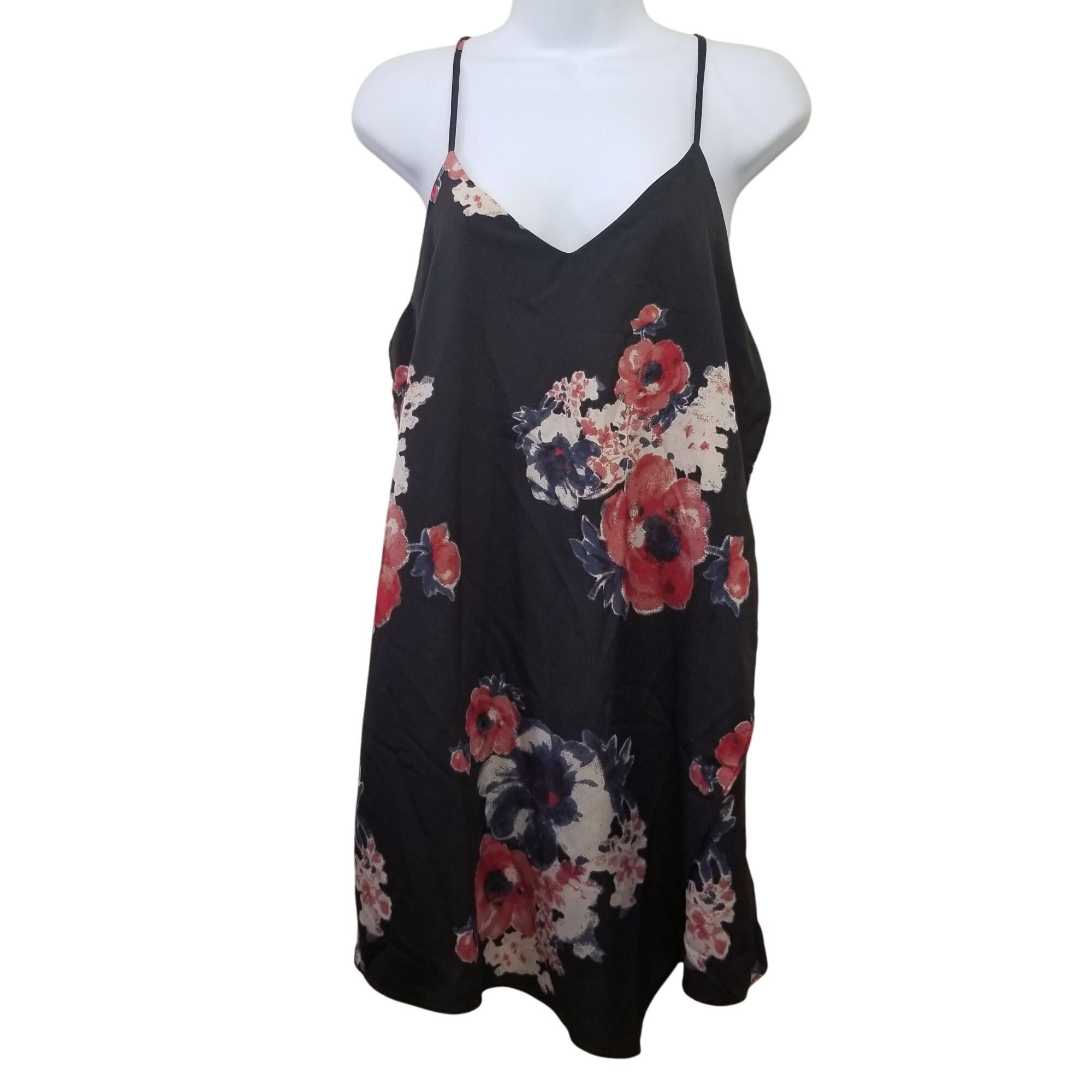 Free People Intimately Free People S Black Pink Floral Slip Dress CASCAD Size S / US 4 / IT 40 - 1 Thumbnail