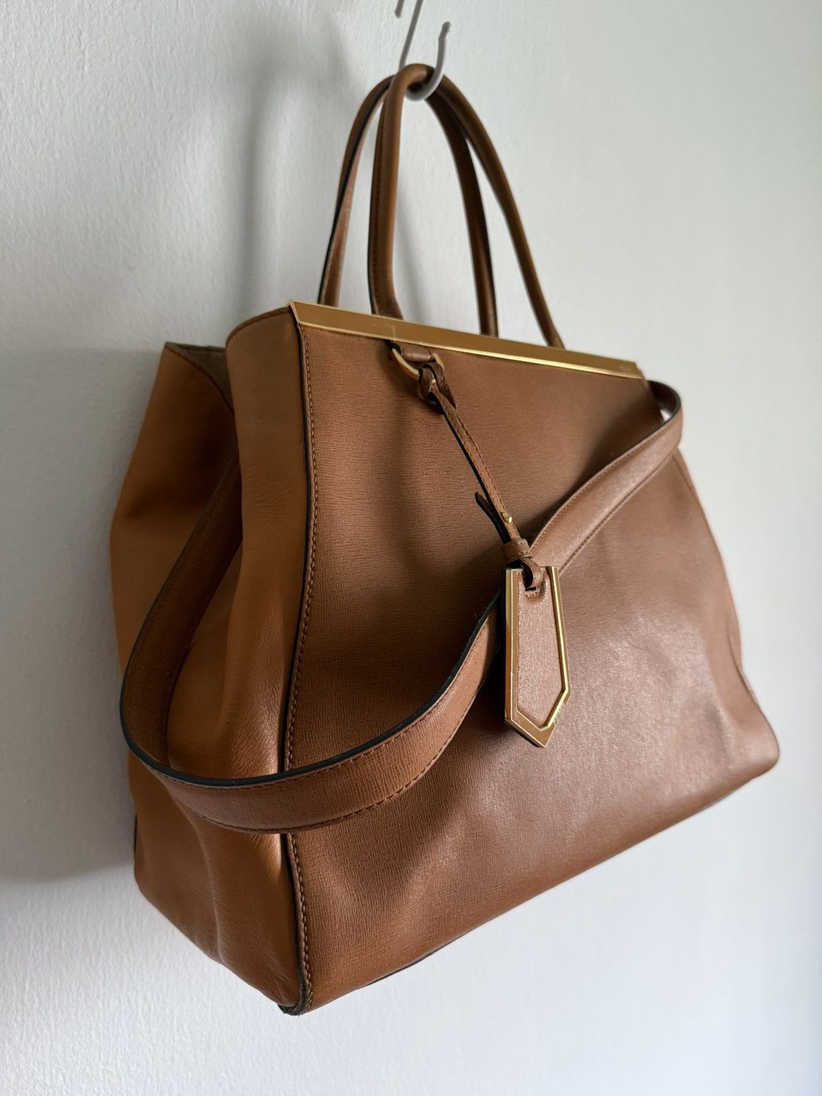 Fendi Fendi tan leather medium 2Jours elite tote bag Size ONE SIZE - 7 Thumbnail