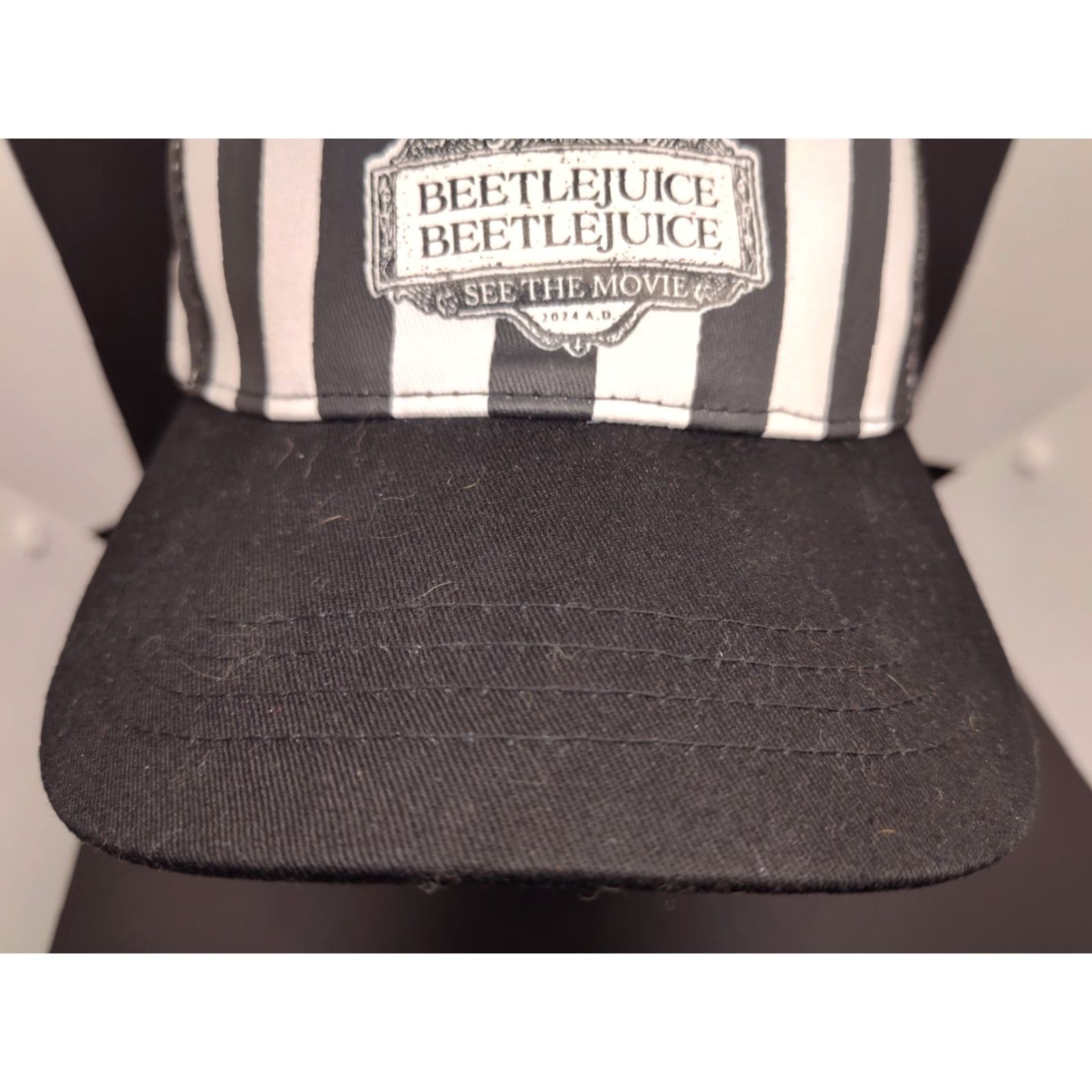 Vintage VINTAGE Beetlejuice Movie Promo Baseball Cap Hat Unisex Adjustable Cotton Striped 2024 Size ONE SIZE - 3 Thumbnail