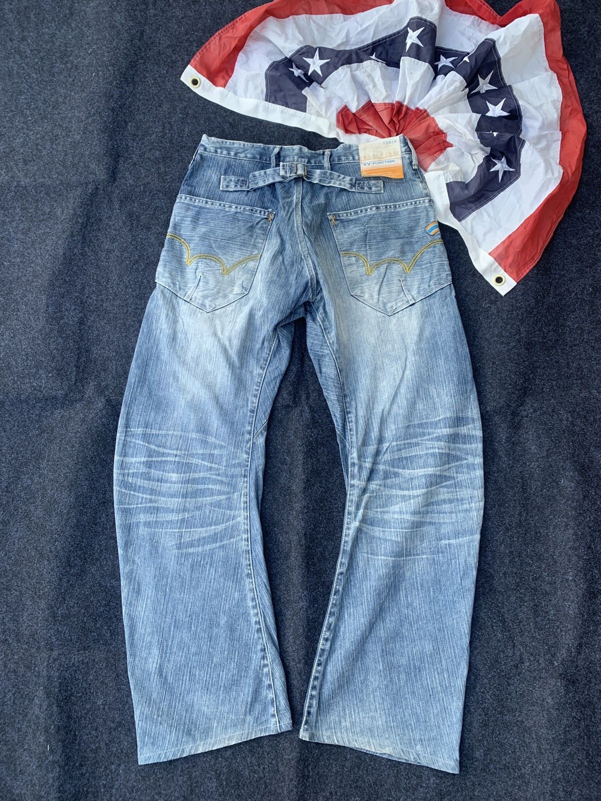 Edwin Edwin XV-Function Denim – Sick Faded Made in Japan 🇯🇵 (29) Size US 33 - 1 Thumbnail