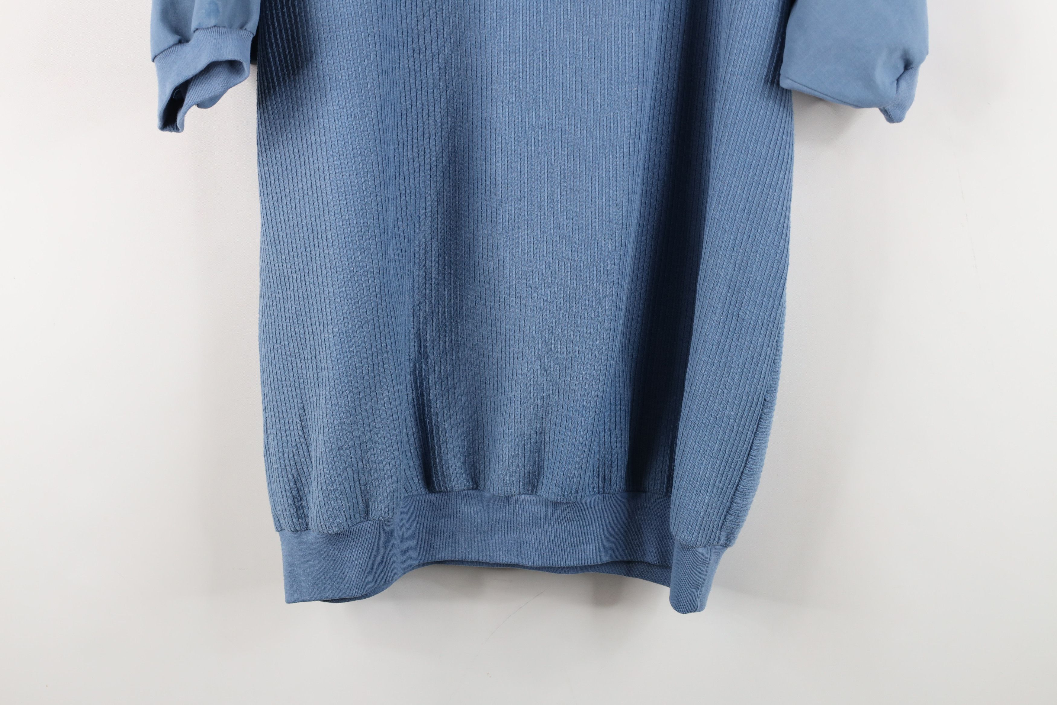 Vintage Vintage 90s Streetwear Ribbed Knit Pullover Polo Shirt Blue Size US XL / EU 56 / 4 - 13 Thumbnail