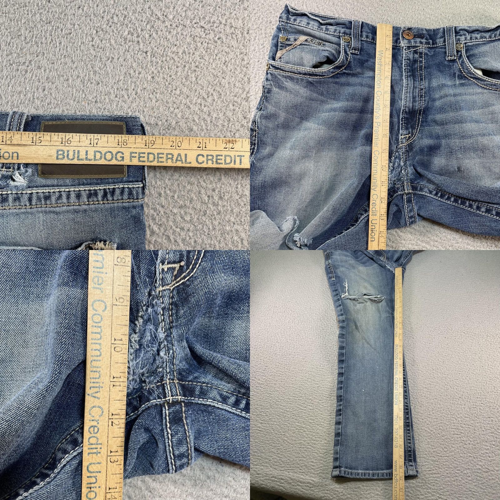 Ariat Ariat M5 Straight Fit Jeans Mens 38x32 Blue Denim Distressed Stretch Western Pockets Logo M5 Straight Fit Straight Leg Rodeo Anticipated Size US 38 / EU 54 - 10 Thumbnail