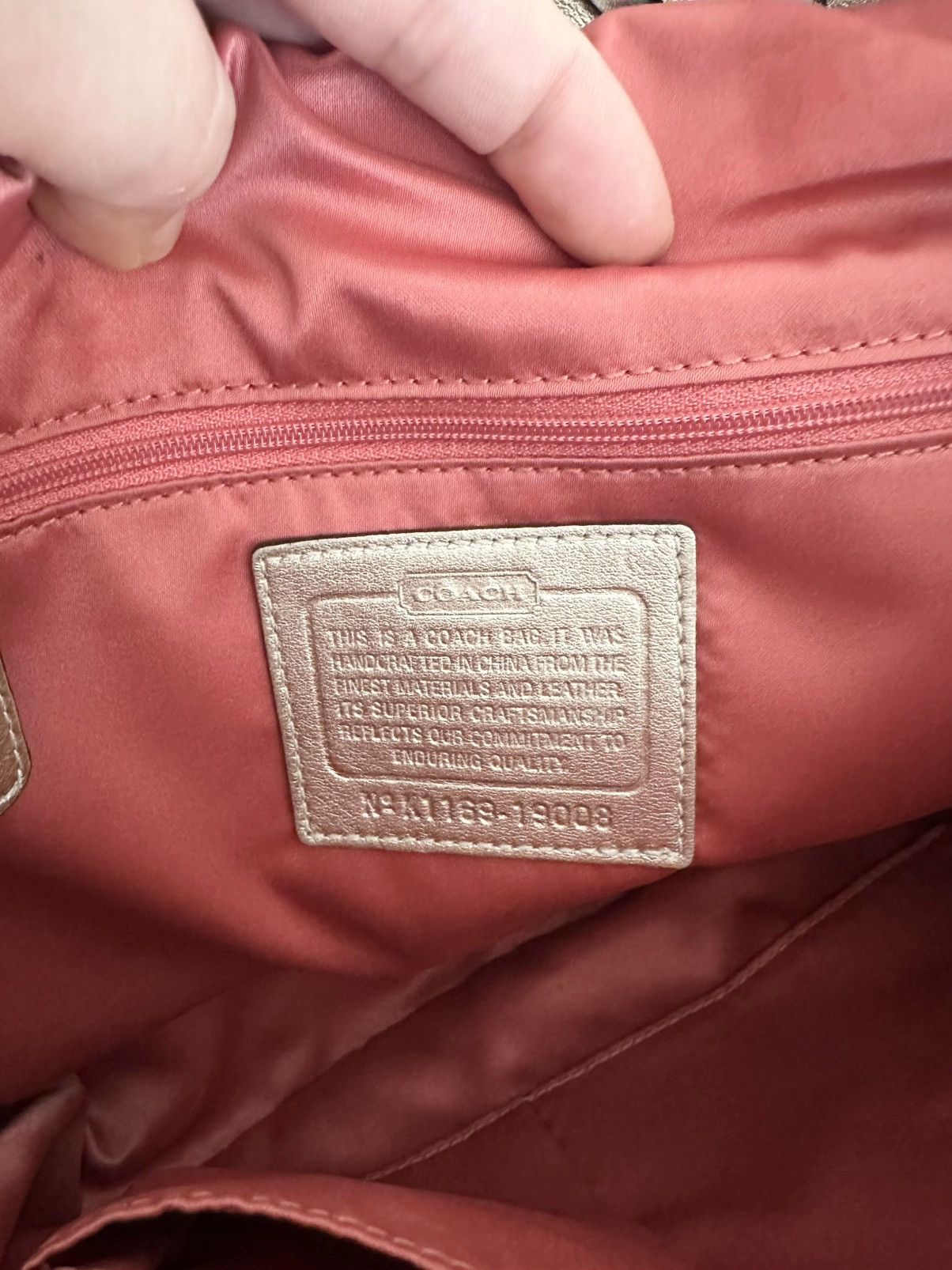 Coach Coach Metallic Whipstitch Leather Bag in Champagne Gold Size ONE SIZE - 7 Thumbnail
