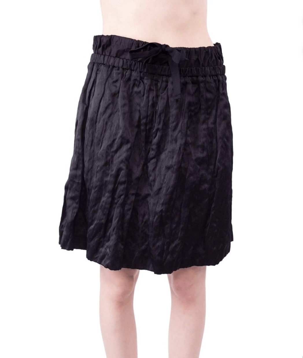 image of Prada S/s 2009 Wrinkled Mini Skirt in Black, Women's (Size 30)