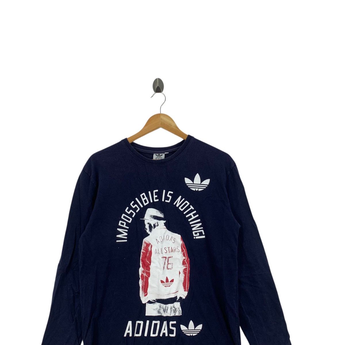 Adidas Vintage ADIDAS ORIGINALS All Stars Impossible Is Nothing Tee Size US L / EU 52-54 / 3 - 2 Thumbnail