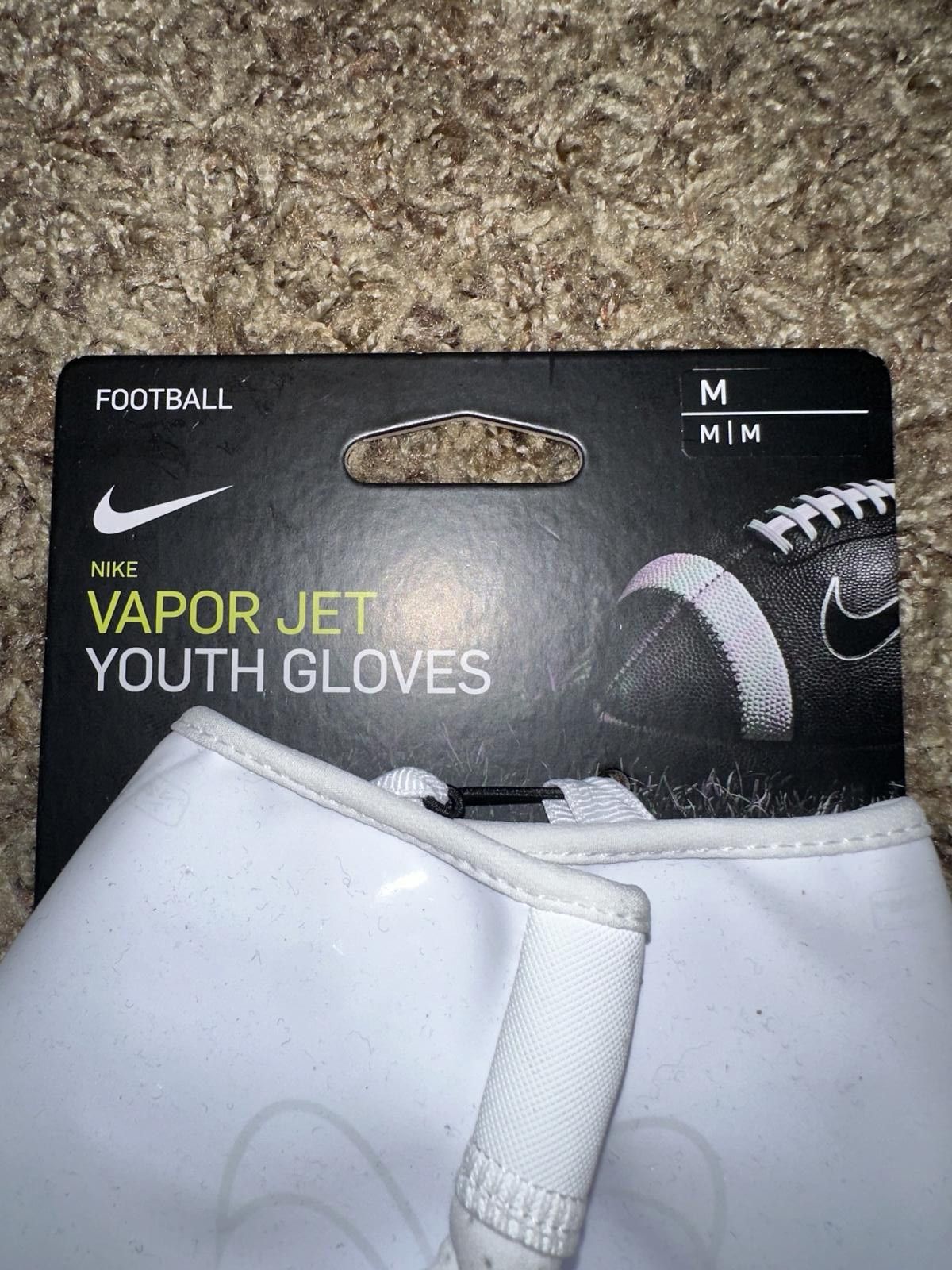 Nike Nike Vapor Jet 6.0 Youth Football Triple White Gloves Size ONE SIZE - 7 Thumbnail