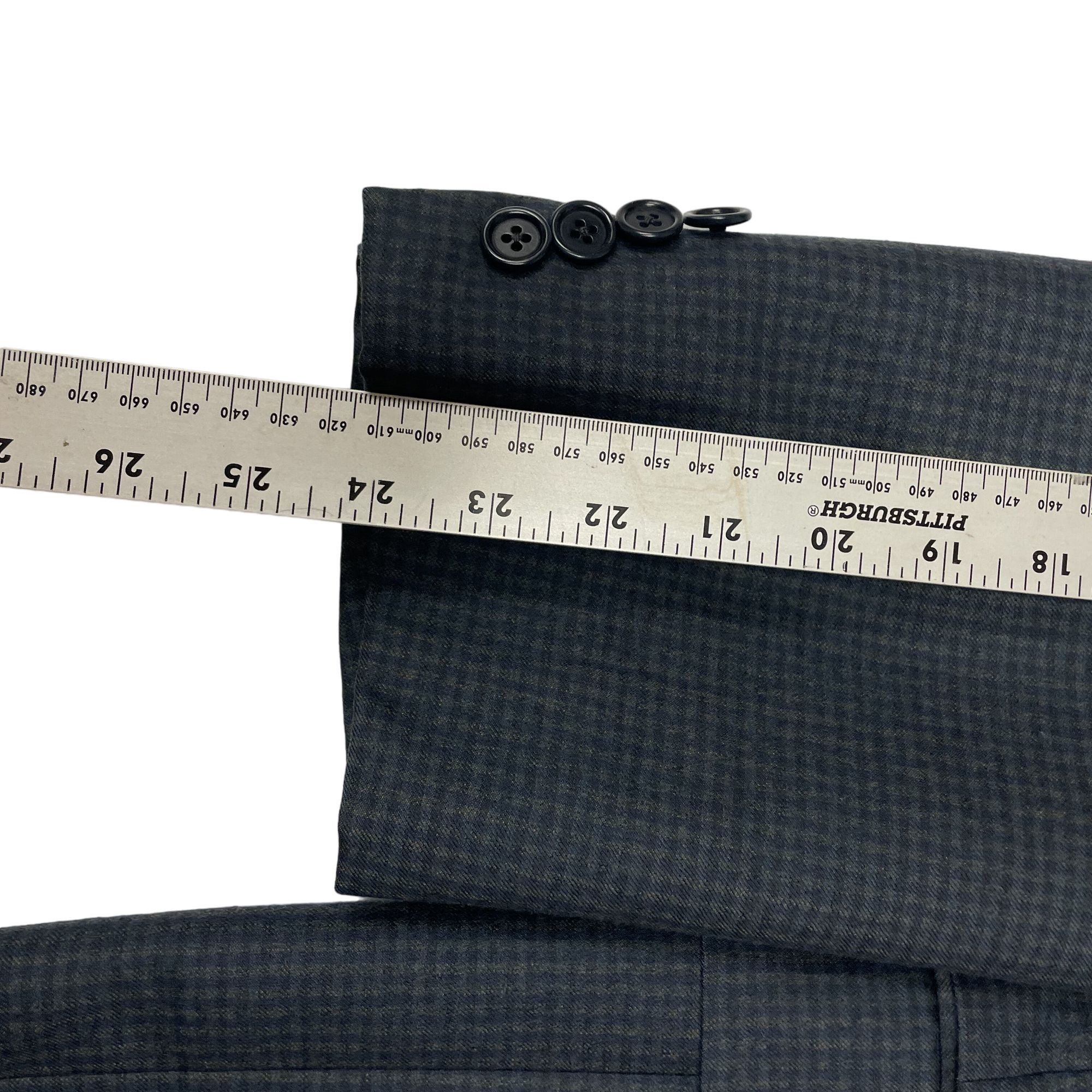 Hickey Freeman Vtg Hickey Freeman BOARDROOM Green Blue Check Sport Coat Size 48R - 9 Thumbnail