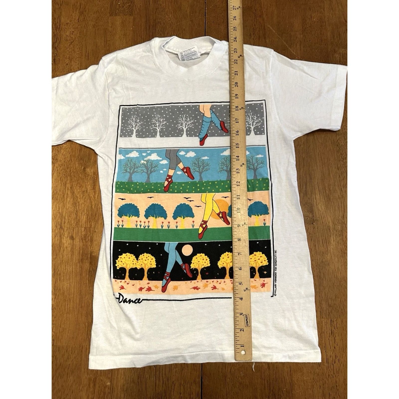 Hanes VINTAGE 80's Dance Graphic T Shirt Small Women’s Art Size S / US 4 / IT 40 - 7 Thumbnail