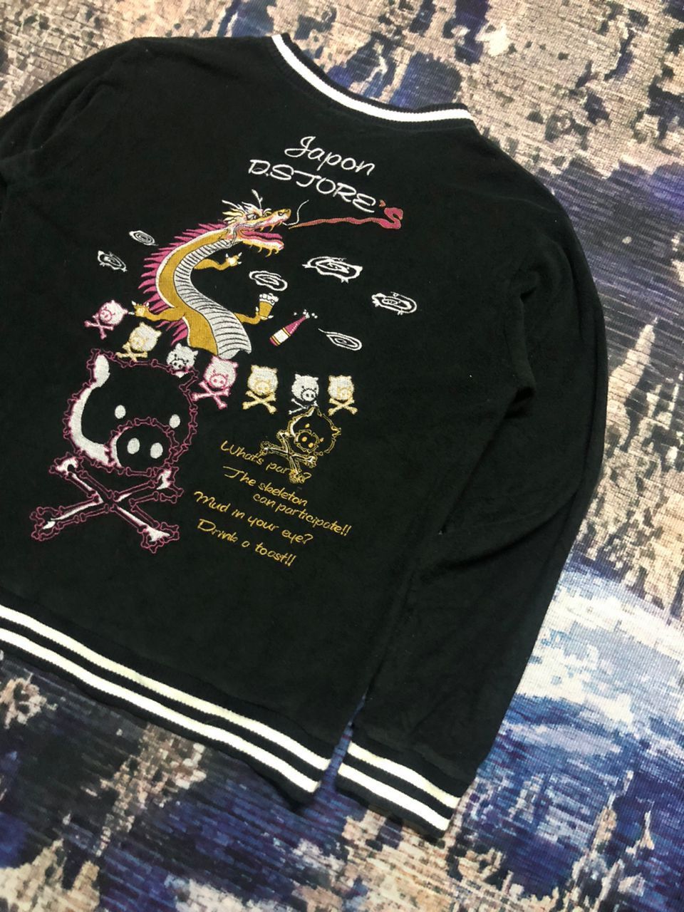Japanese Brand Drug Store Sukajan Velvet Sweater Embroidered Print Size US M / EU 48-50 / 2 - 5 Thumbnail