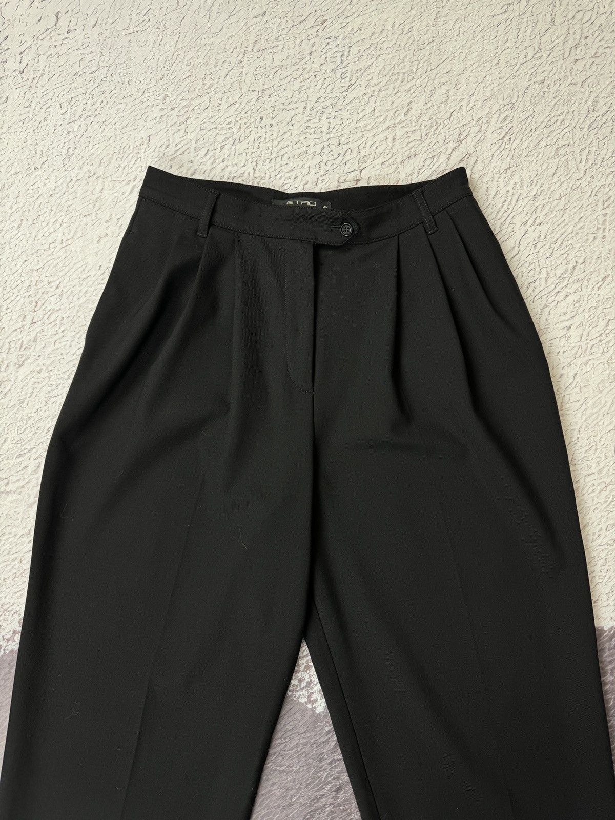 Etro Etro black wool wide classic dress pants made in Italy Size 27" / US 4 / IT 40 - 5 Thumbnail