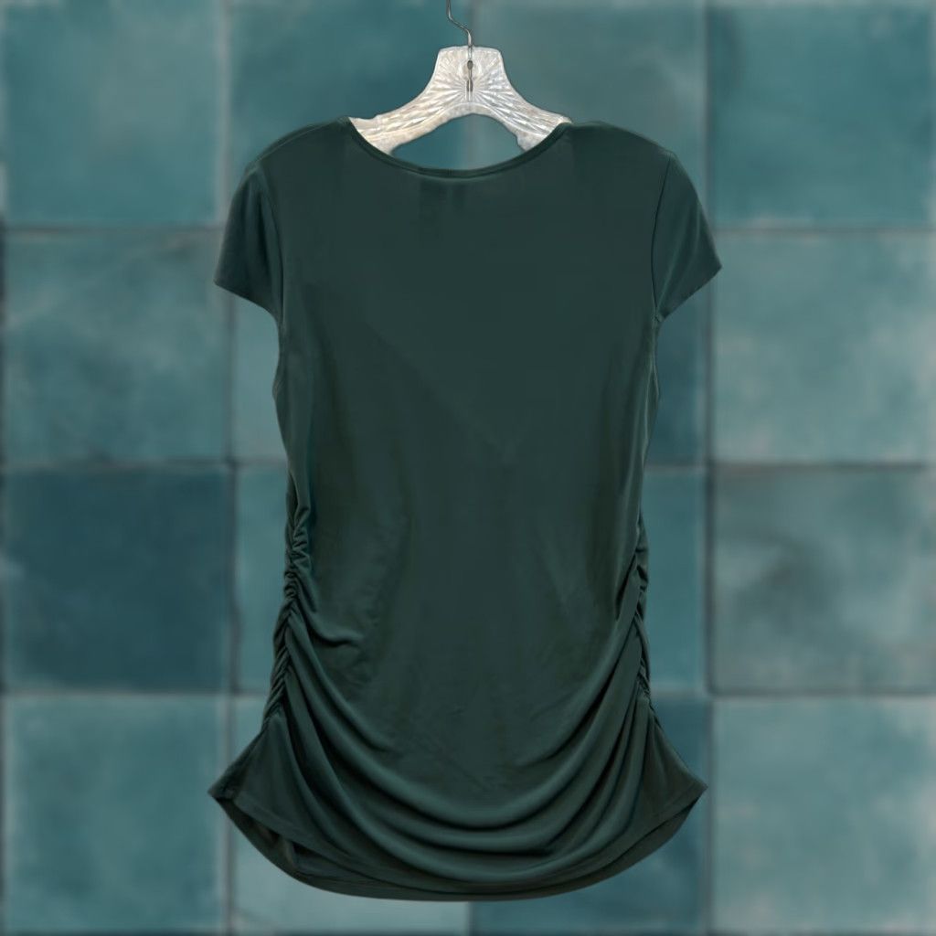 Vintage VINTAGE Bisou Bisou Top Shirt L Green Cap Sleeve Milkmaid Y2K Vintage Slinky Stretch Large Size L / US 10 / IT 46 - 1 Thumbnail