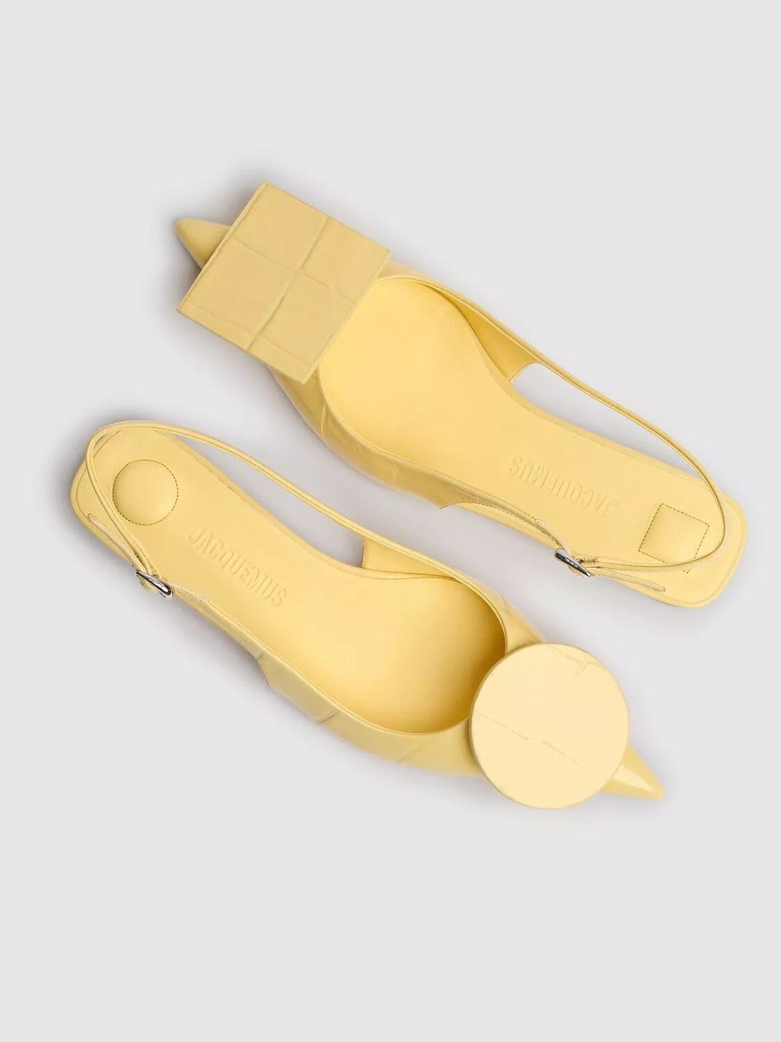 Jacquemus JACQUEMUS Duelo $820 Light Yellow Slingback Flats New Auth Size US 5 / IT 35 - 3 Thumbnail