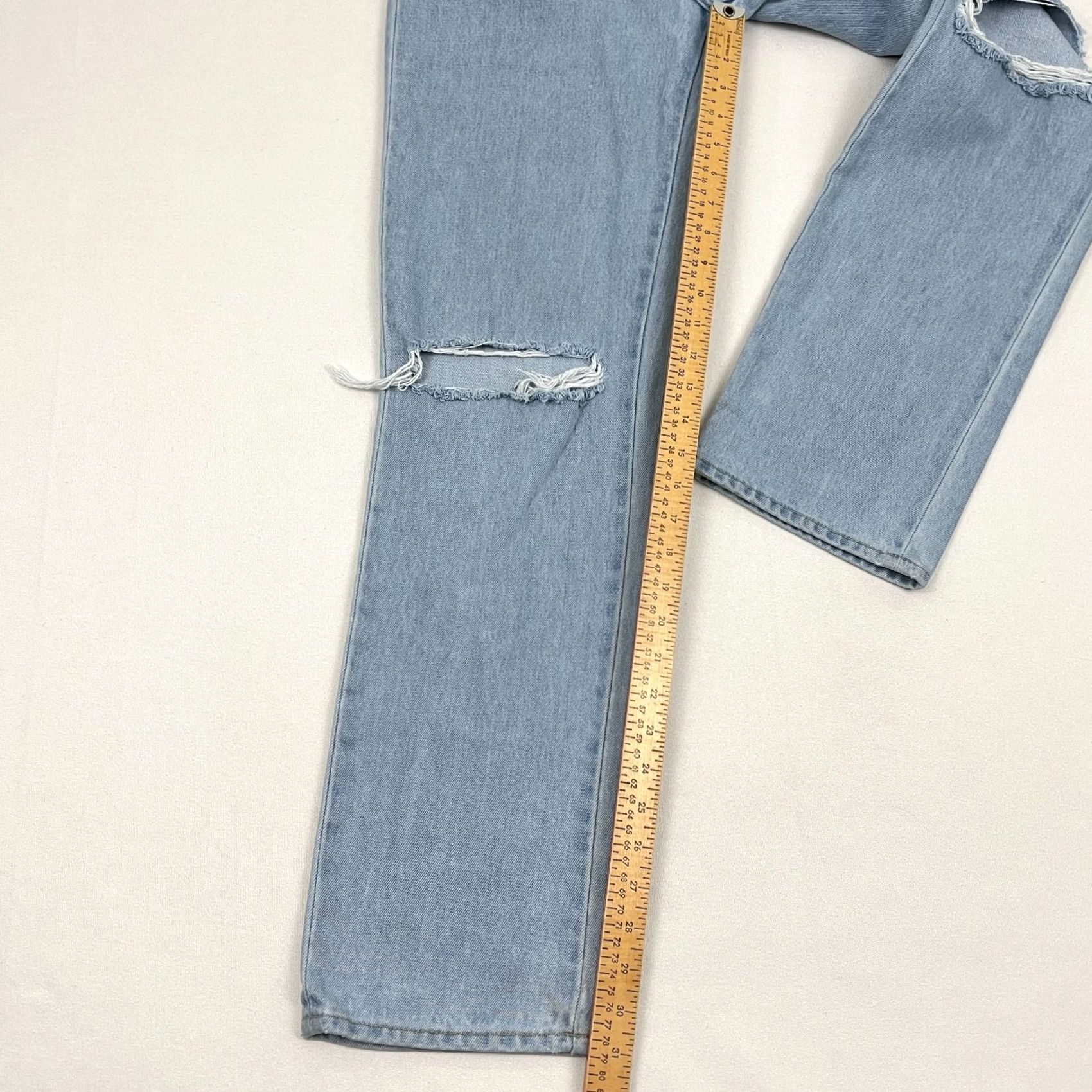 Denime VINTAGE Rollas Jeans 26 W26 I31 Straight Leg Light Denim Distressed Organic Cotton Women Jeans Size 26" / US 2 / IT 38 - 6 Thumbnail