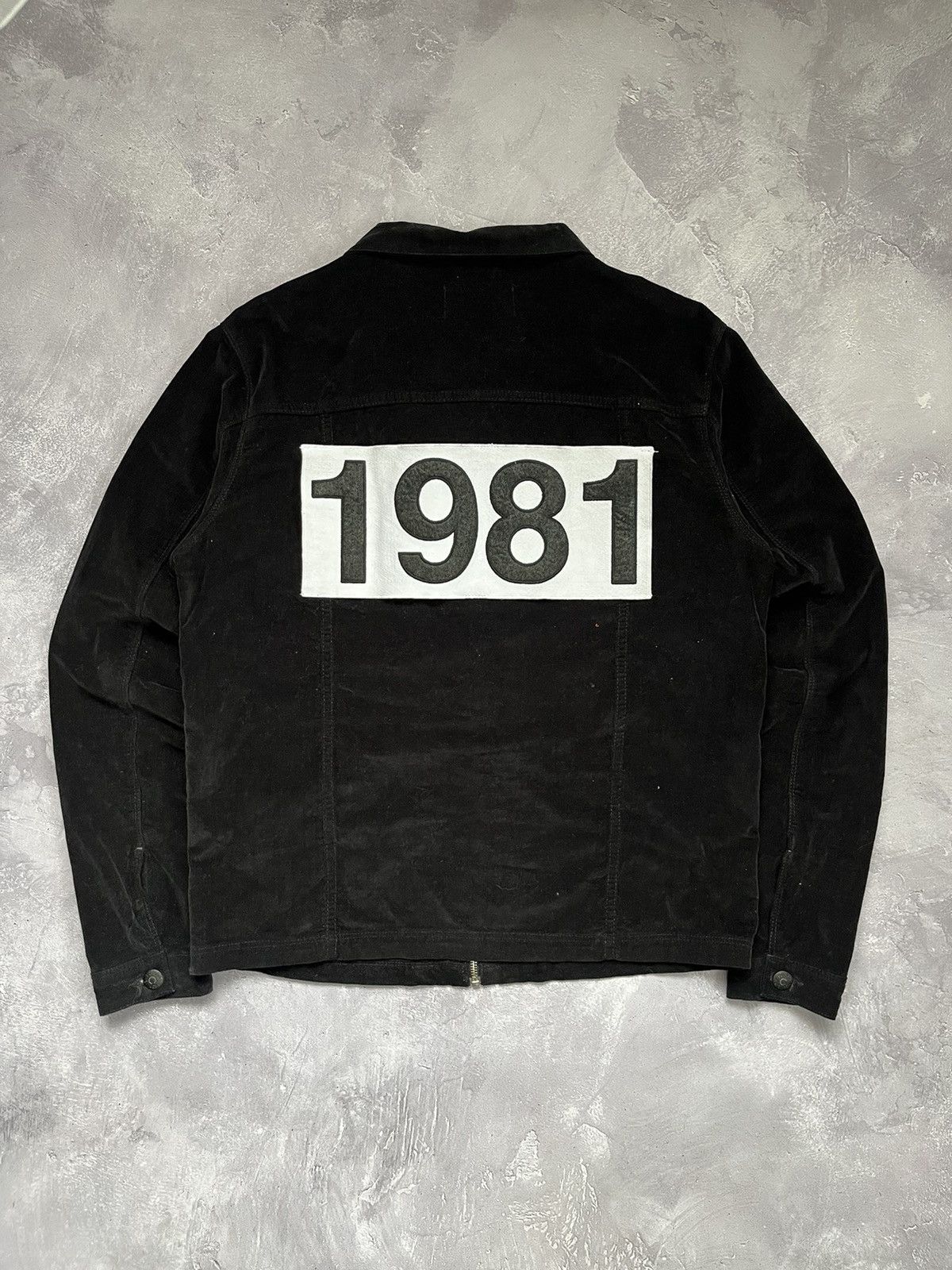 Won Hundred Won Hundred Jeremy Velvet 1 Jacket Black 52 Big Logo 1981 Size US L / EU 52-54 / 3 - 2 Thumbnail