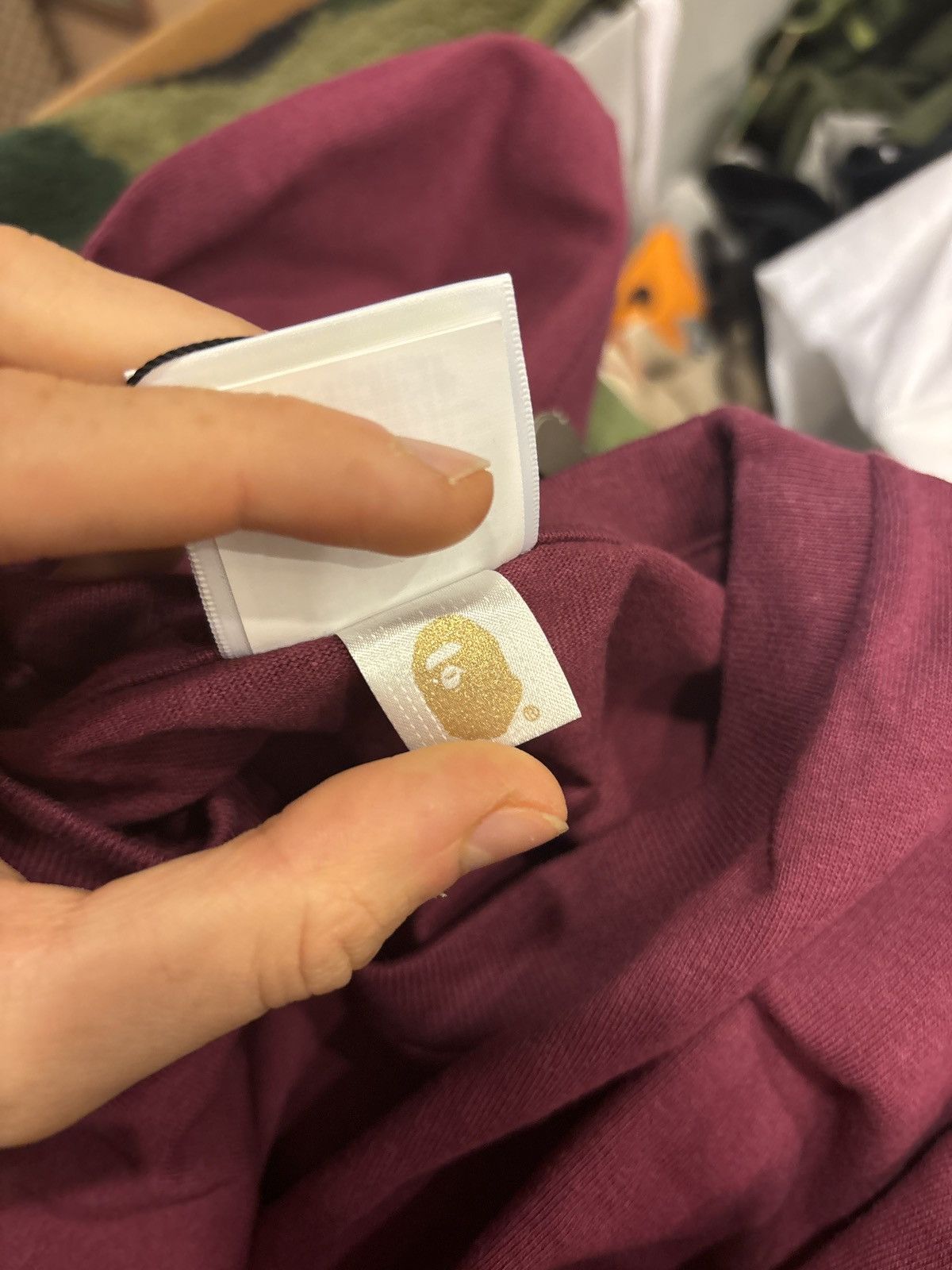 Bape Bape Burgundy Tiger Face Tee Size US S / EU 44-46 / 1 - 3 Thumbnail