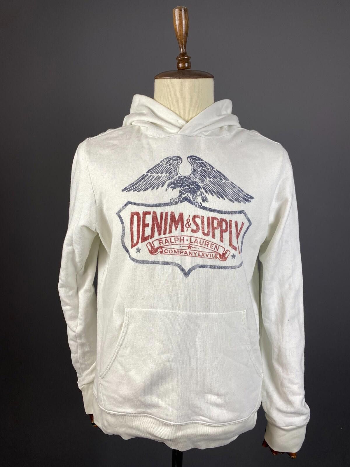 Denim & Supply Ralph Lauren Denim & Supply Ralph Lauren White Hoodie Sweater Size M Size US M / EU 48-50 / 2 - 1 Thumbnail