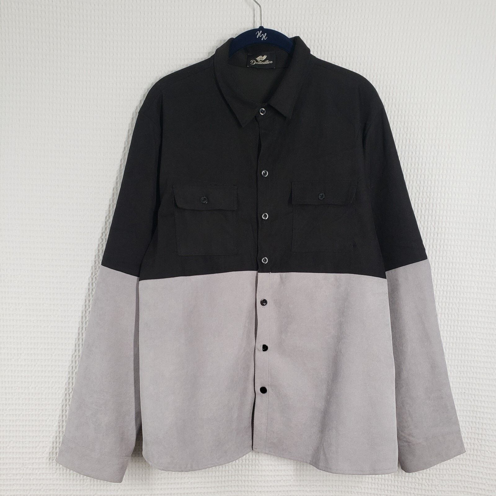 Other Go Destination Casual Button-Up Shirt Mens Large Gray Black Size US L / EU 52-54 / 3 - 1 Thumbnail