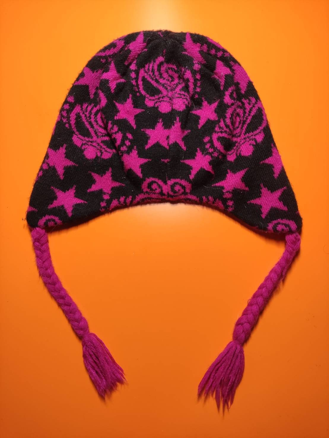 Hysteric Glamour Vtg 00's Hysteric Glamour Black Pink Beanie Size ONE SIZE - 2 Thumbnail