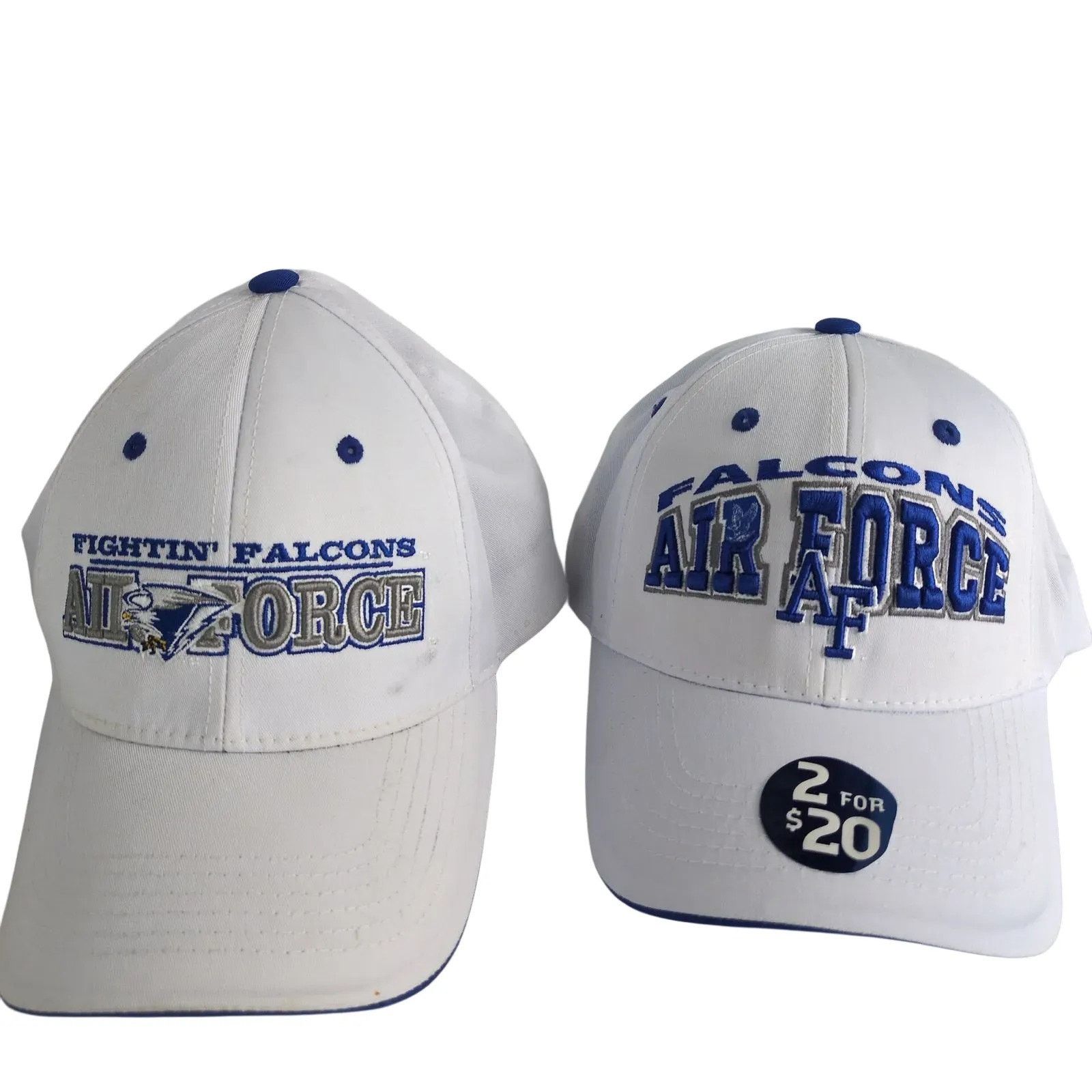 Other Set of 4 United States Air Force White Baseball Hats USAF Size ONE SIZE - 4 Thumbnail