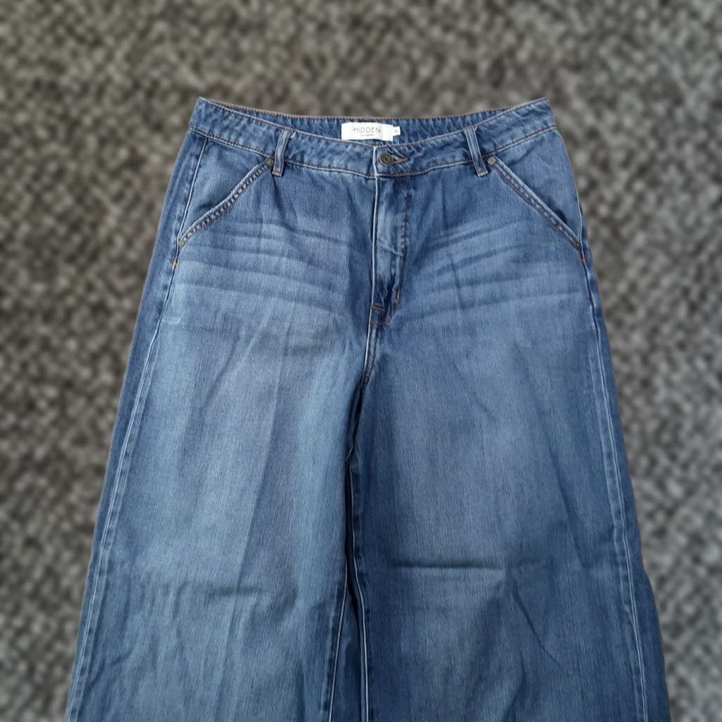 Vintage Hidden Wide-Leg Jeans Women 31 Blue Denim High Rise 5-Pocket Cotton Polyester Spandex Medium Wash Modern Vintage: No Size 24" / US 00 / IT 34 - 1 Thumbnail