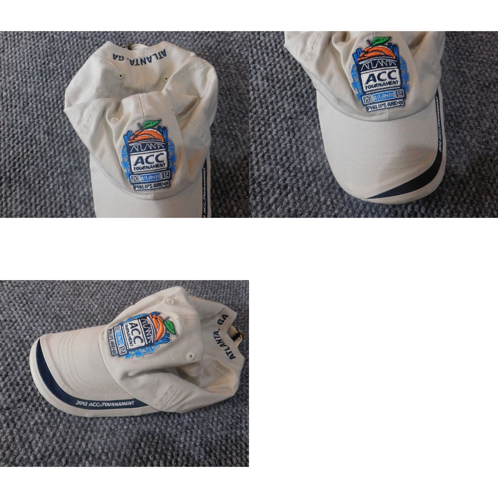 NCAA GEAR FOR SPORTS Hat Cap Atlanta Basketball 90s Beige Cotton Canvas One Size Men Baseball Cap Flex Stretch NCAA Auxiliary Casual Size ONE SIZE - 8 Thumbnail