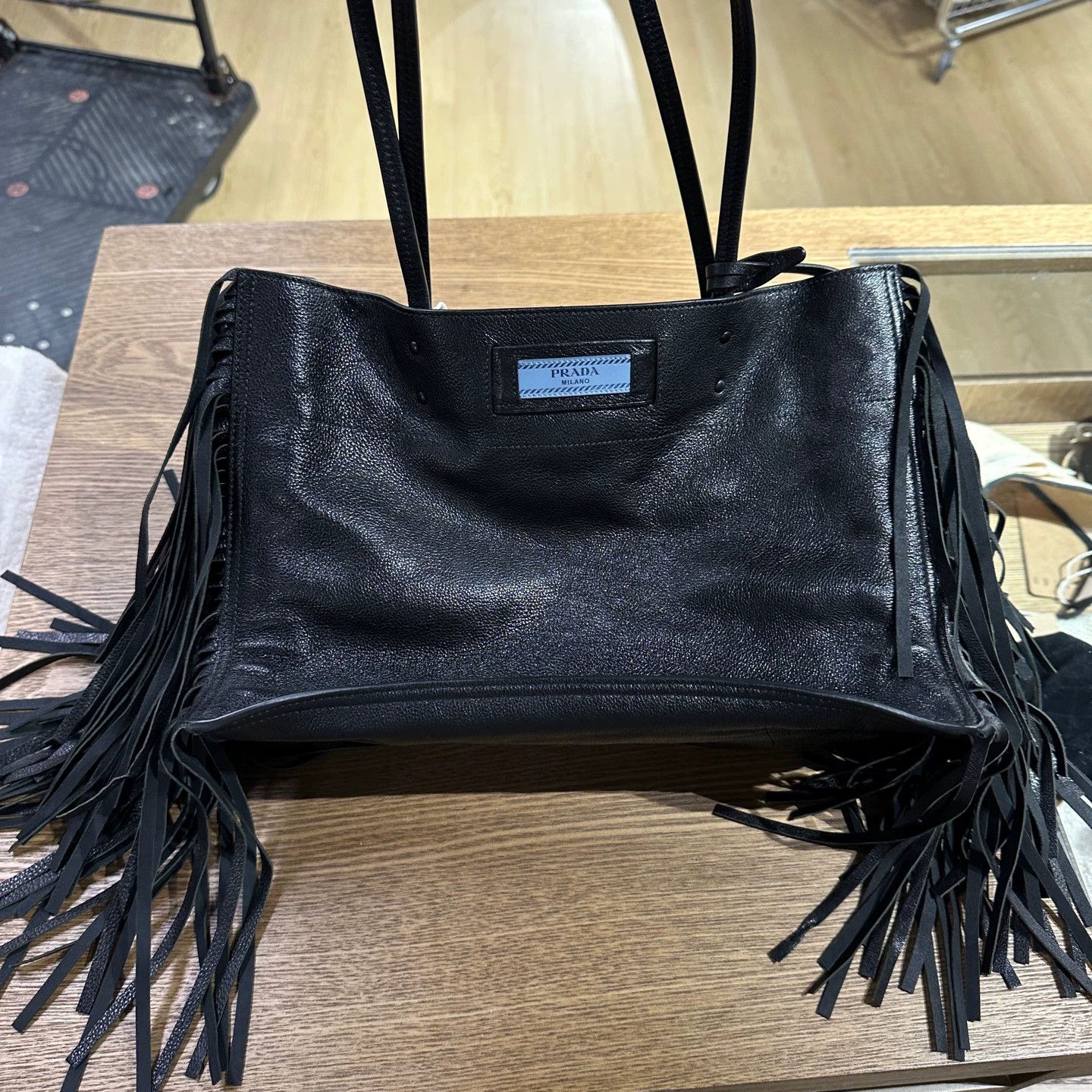 Prada Prada apr321 logo slogan full leather shoulder tote bag Size ONE SIZE - 2 Thumbnail