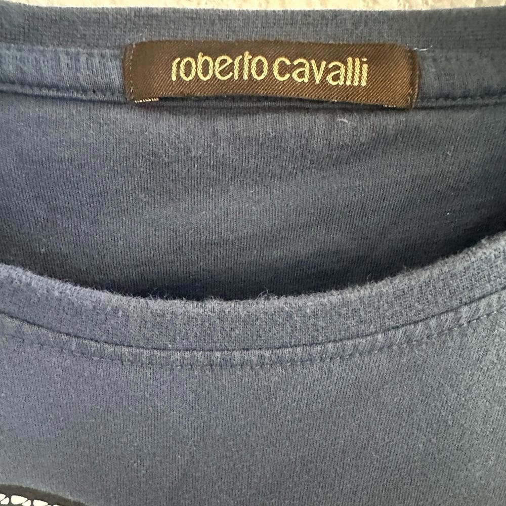 Roberto Cavalli ROBERTO CAVALLI Graphic Tee T-shirt Snake Navy Blue Small Size US S / EU 44-46 / 1 - 3 Thumbnail