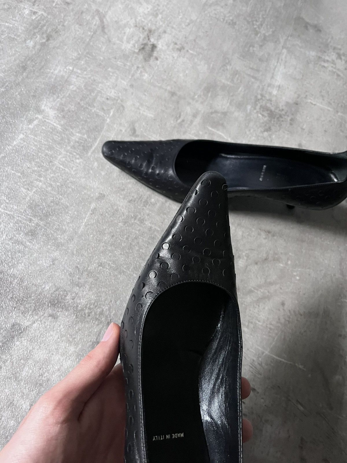 Helmut Lang Helmut Lang F/W 2000 Textured leather mini heels Size US 7 / IT 37 - 5 Thumbnail