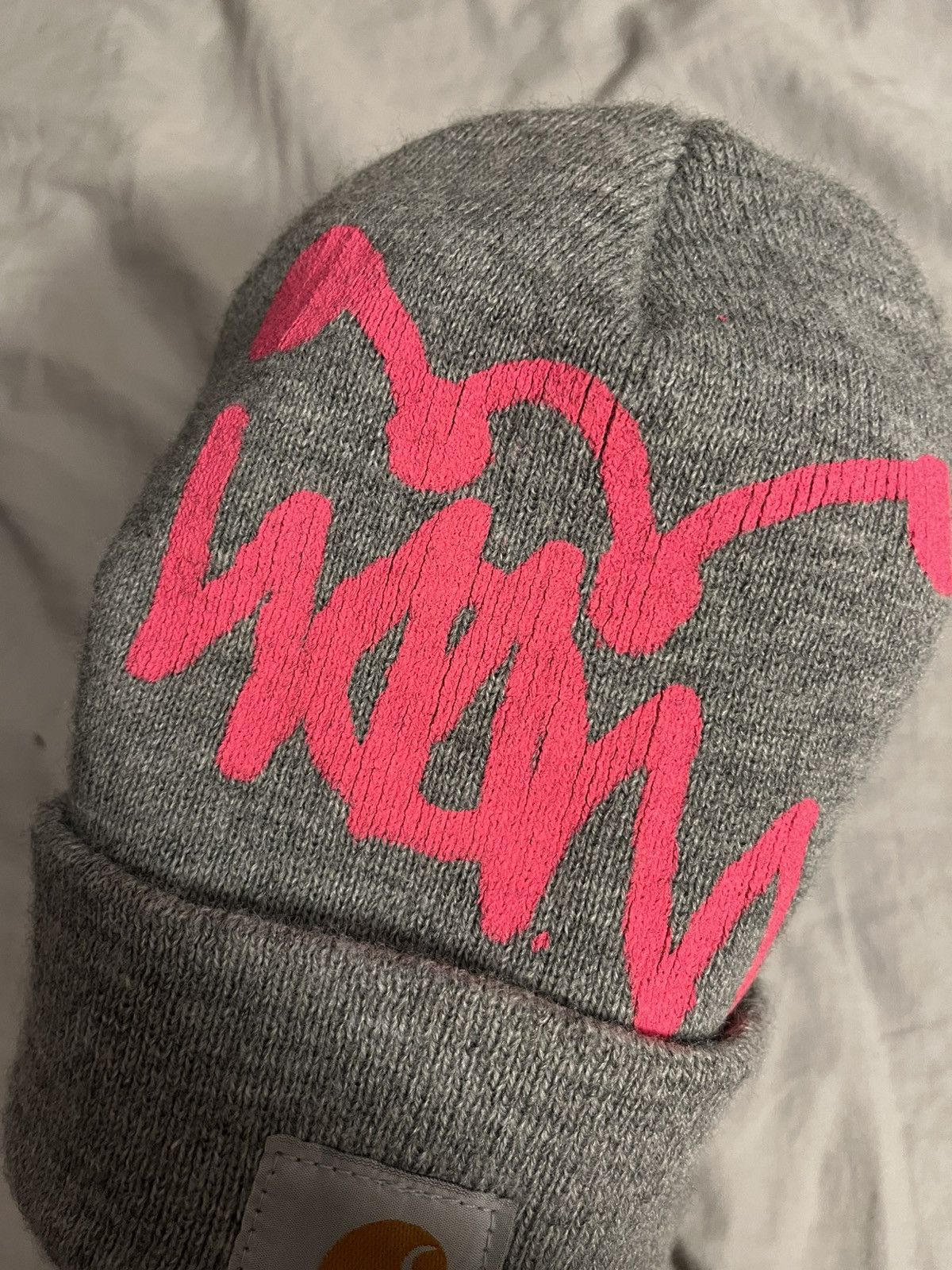 Asspizza Grey pink asspizza beanie signed Size ONE SIZE - 5 Thumbnail
