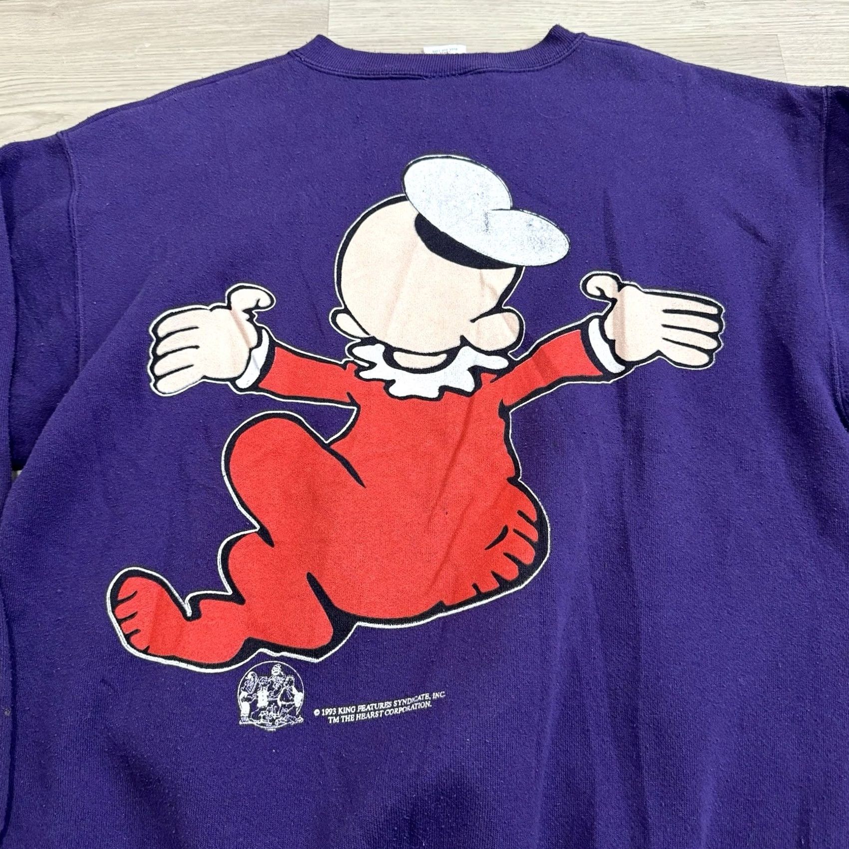 Vintage VINTAGE FREEZE Sweatshirt Mens Large Purple 90s Swee'Pea Popeye Graphic Print Crewneck pullover Size US L / EU 52-54 / 3 - 4 Thumbnail