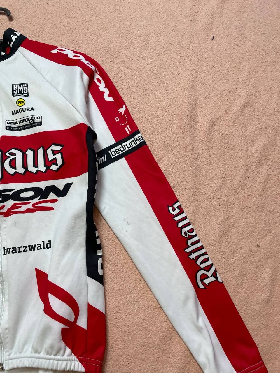 Vintage white jacket Santini sportwear Y2K big logo print vintage Size US L / EU 52-54 / 3 - 9 Thumbnail