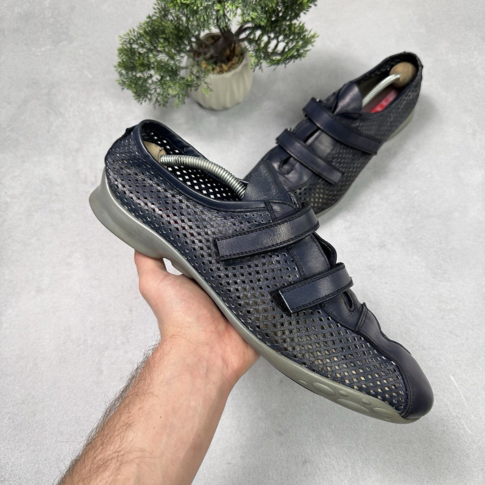 Prada Men Leather Mech Shoes Sandal Size 11 US 12 Blue