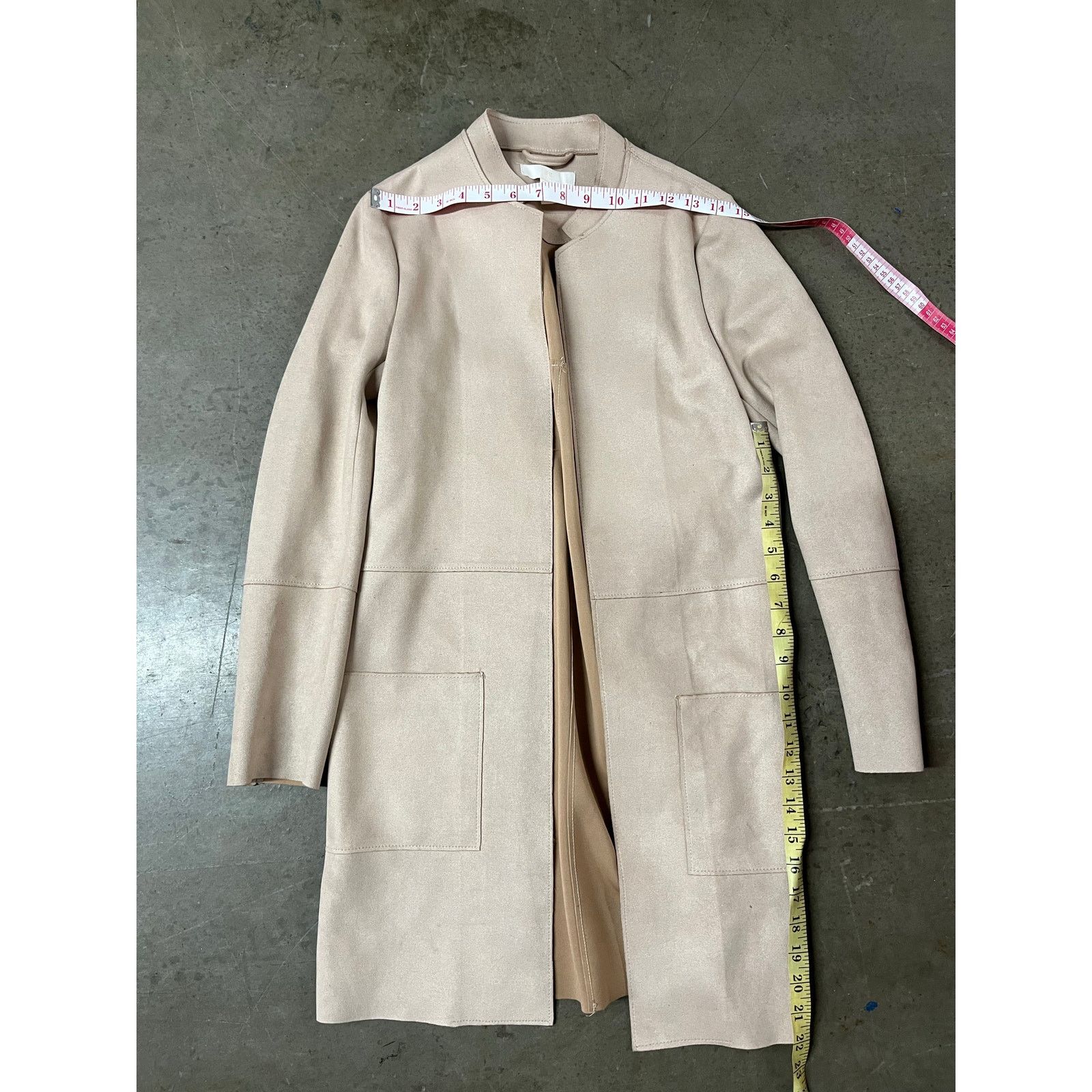 H&M H&M - Suede Long Jacket / size 4 / Beige Size S / US 4 / IT 40 - 3 Thumbnail