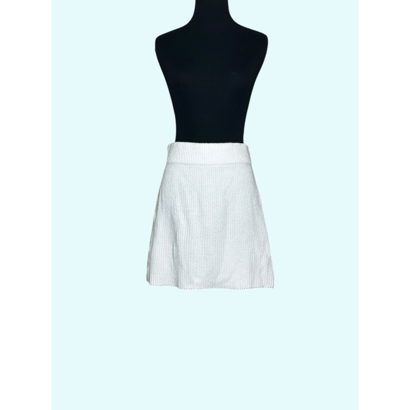 Zara Zara off white knit pull on mini skirt size Small Size 29" - 1 Thumbnail
