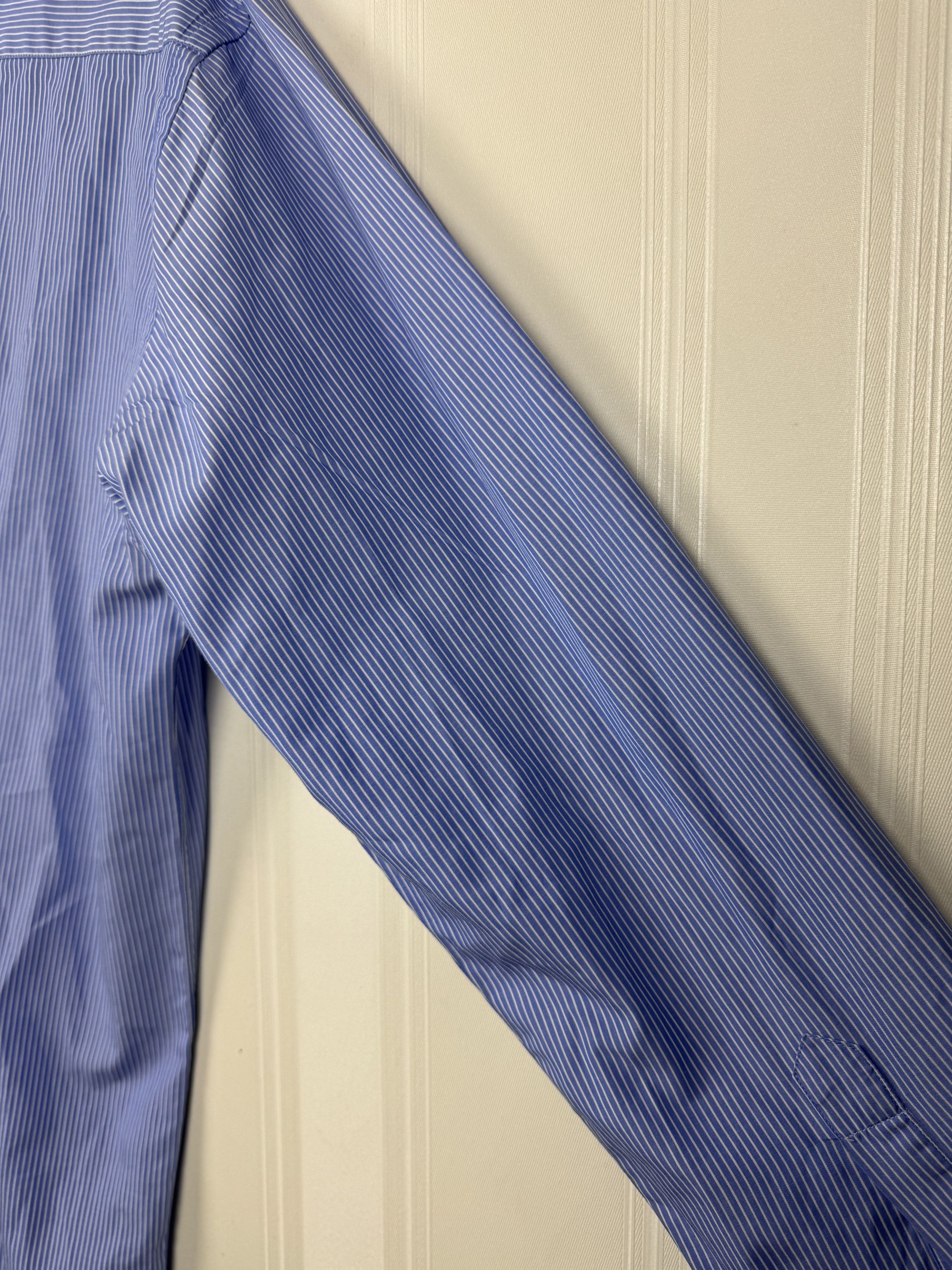 Boggi Boggi Milano Blue Striped Shirt Size 42 100% Cotton Size US XS / EU 42 / 0 - 15 Thumbnail