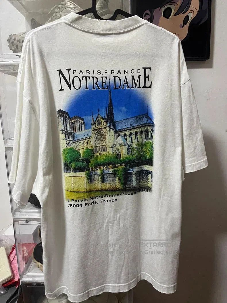 Balenciaga Balenciaga White Distressed Castle T-shirt. Size US XXS / EU 40 - 2 Thumbnail
