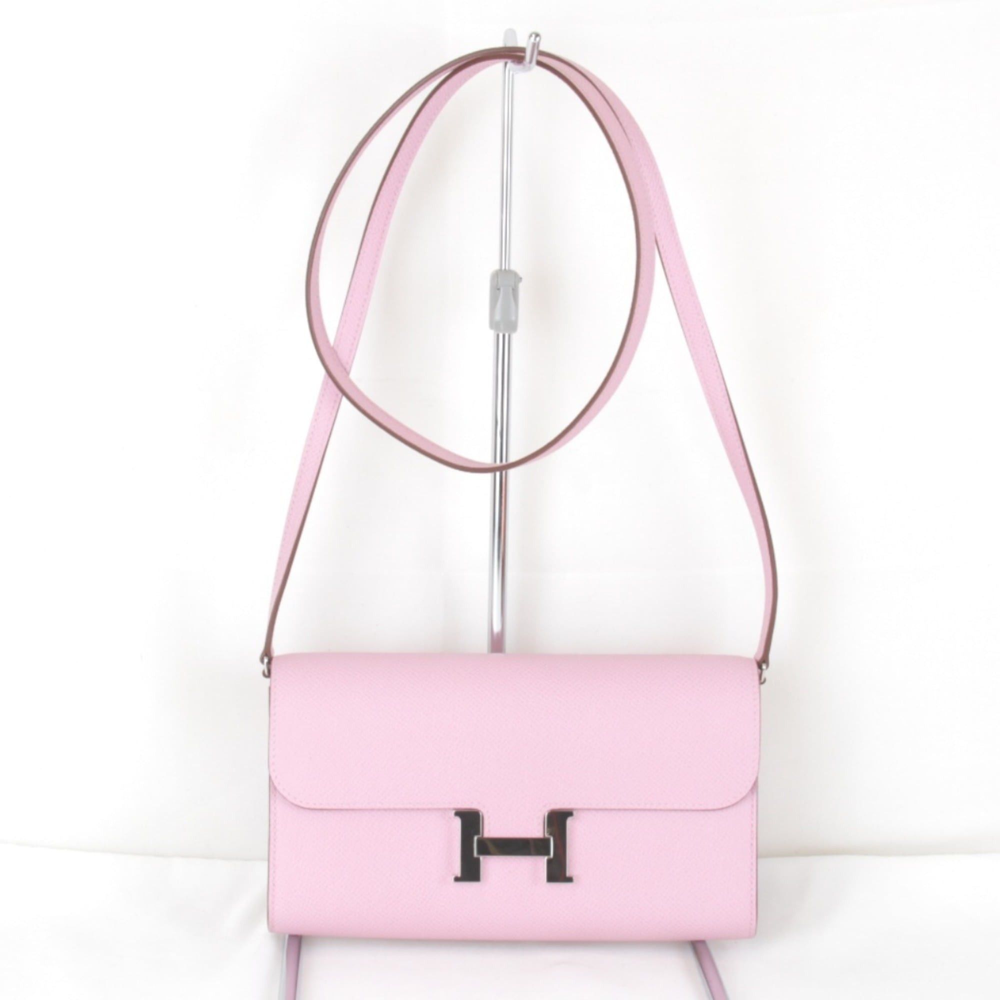Hermes HERMES Constance Two Go Z-stamped shoulder bag, leather, pink, women's, mini size, pochette. Size ONE SIZE - 1 Thumbnail