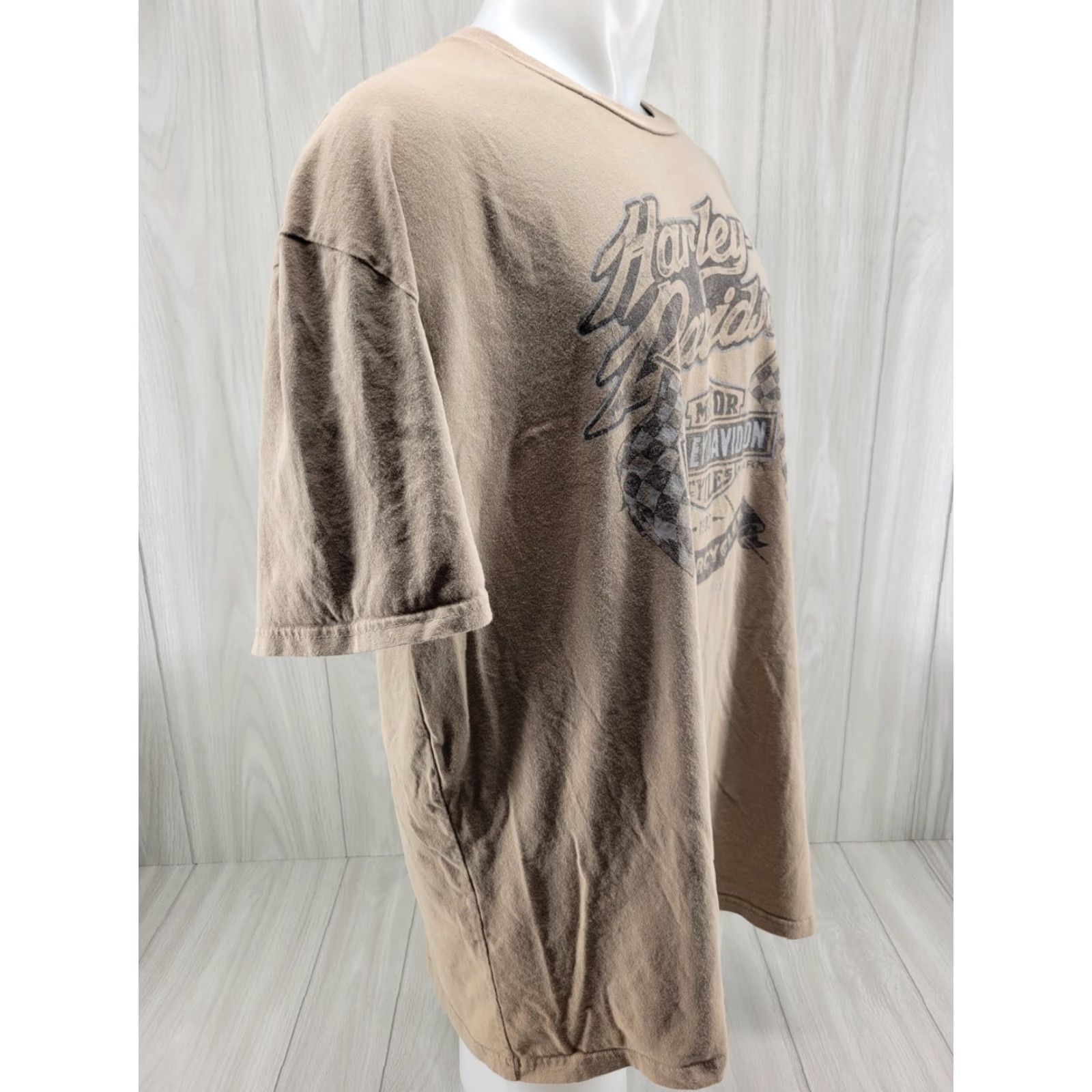 Harley Davidson Harley-Davidson Mens Shirt T-Shirt 2XL Tan Brown Distressed River Meridian MS Tan Brown Shirt Mens 2XL Size US XXL / EU 58 / 5 - 6 Thumbnail