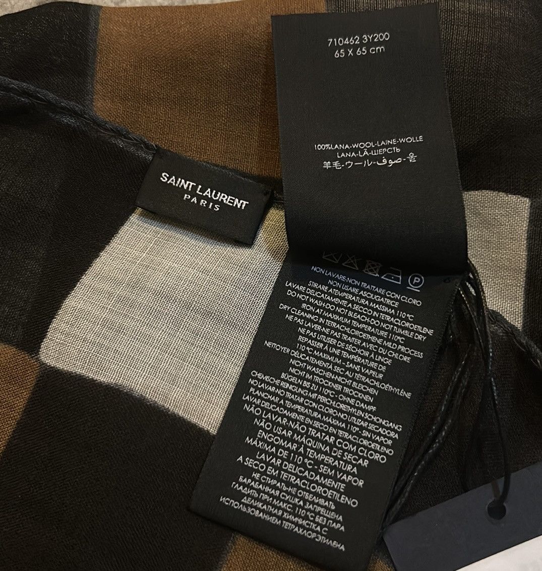 Saint Laurent Paris Saint Laurent Square Checkboard Bandana in Wool 65 x 65 CM Size ONE SIZE - 3 Thumbnail