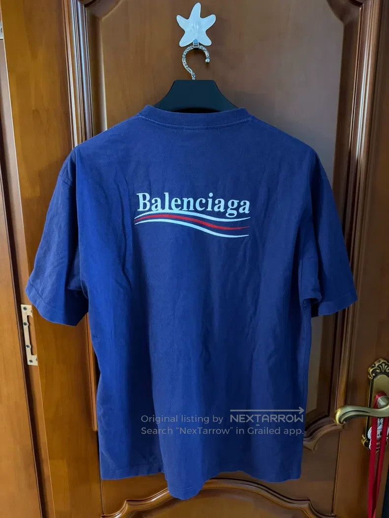 Balenciaga Balenciaga Blue Coke Embroidery Logo Short Sleeve Size US S / EU 44-46 / 1 - 2 Thumbnail