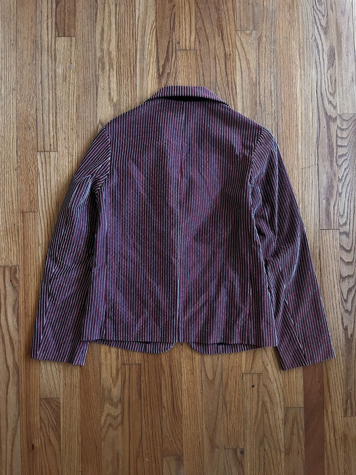 Yohji Yamamoto Yohji Yamamoto Noir FW2008 Velour Pinstripe Blazer Size 36S - 4 Thumbnail