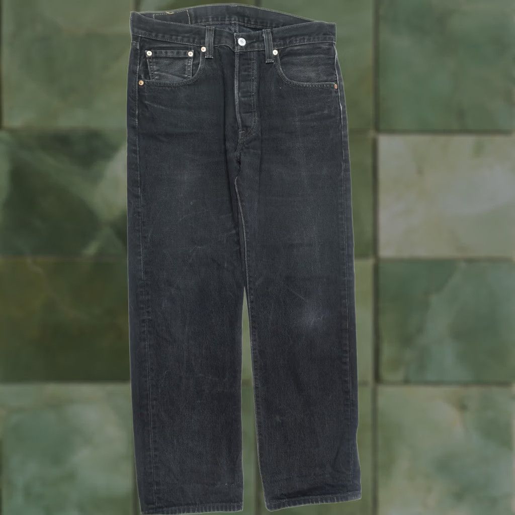 Levi's Levi's 501 Jeans Mens 33x30 Black Original Straight Fit Button-Fly Denim Jeans Size US 33 - 1 Thumbnail