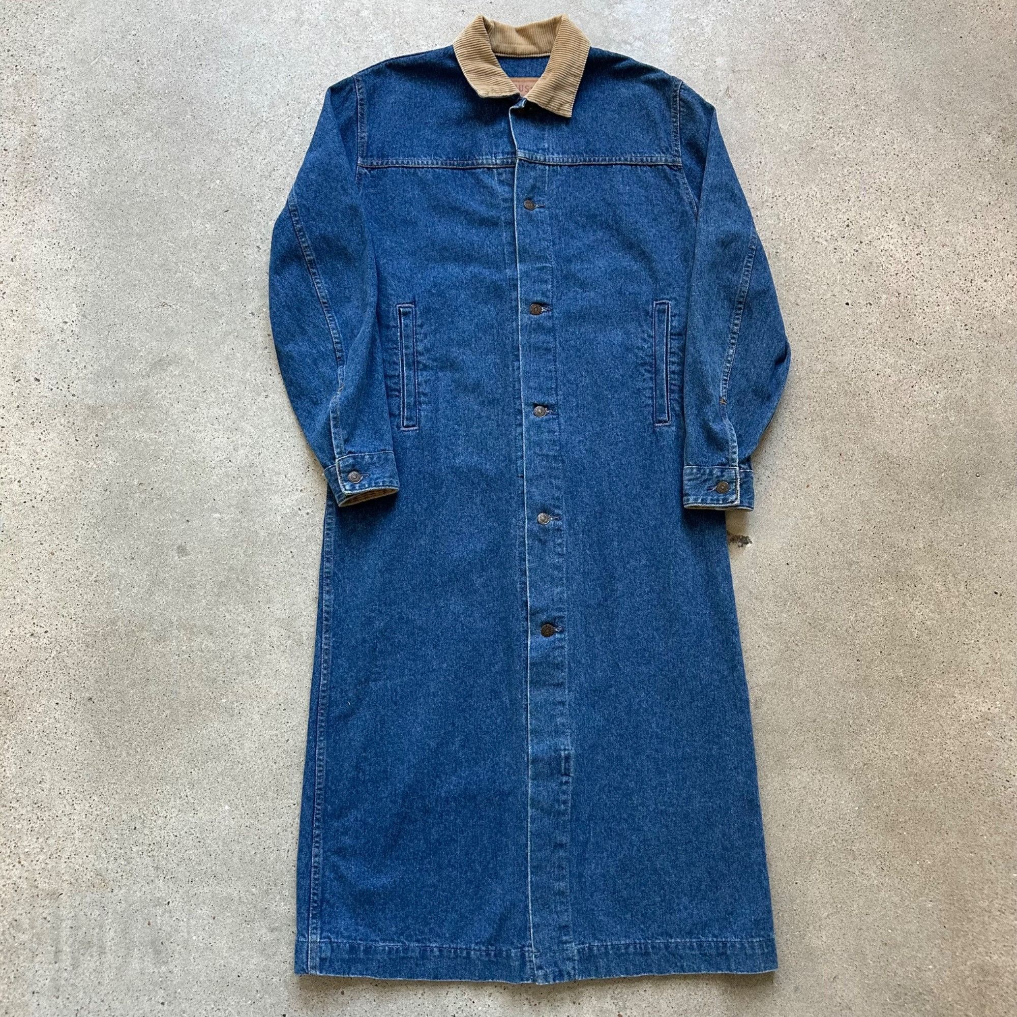 image of Levis x Vintage 80's Levi’S Cowboy Duster Trench Denim Jacket, Men's (Size Medium)