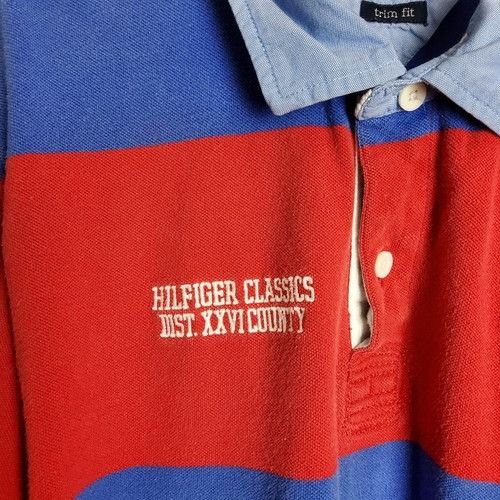 Tommy Hilfiger Tommy Hilfiger Polo Shirt Size XL Red Blue Size US XL / EU 56 / 4 - 5 Thumbnail