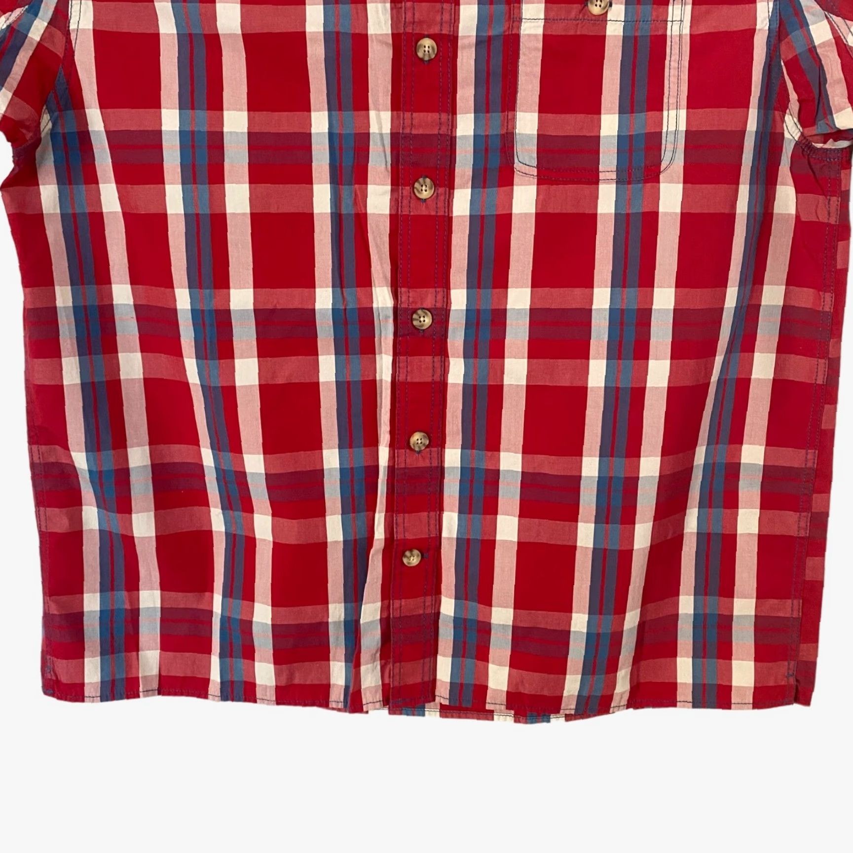 Duluth Trading Company Duluth Trading Co. Button Down Shirt Mens XL Red Plaid Short Sleeve Work Pocket Shirt Size US XL / EU 56 / 4 - 6 Thumbnail