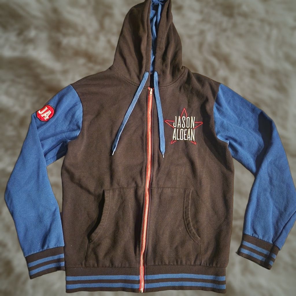 Vintage Jason Aldean Full Zip Up Hoodie Sz Medium Black Blue County Music Star USA Mens Hoodie Regular Modern Classic Music Theme Size US M / EU 48-50 / 2 - 1 Thumbnail