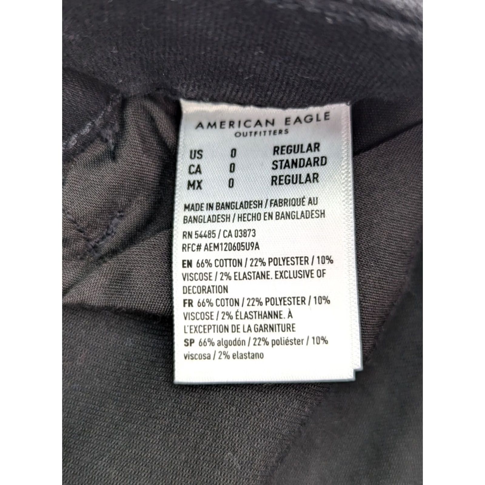 American Eagle Outfitters American Eagle Outfitters Jegging Black Denim 00 Reg Womens Stretch High Rise 29 Inseam 5-Pocket Denim Jeans Size 24" / US 00 / IT 34 - 7 Thumbnail